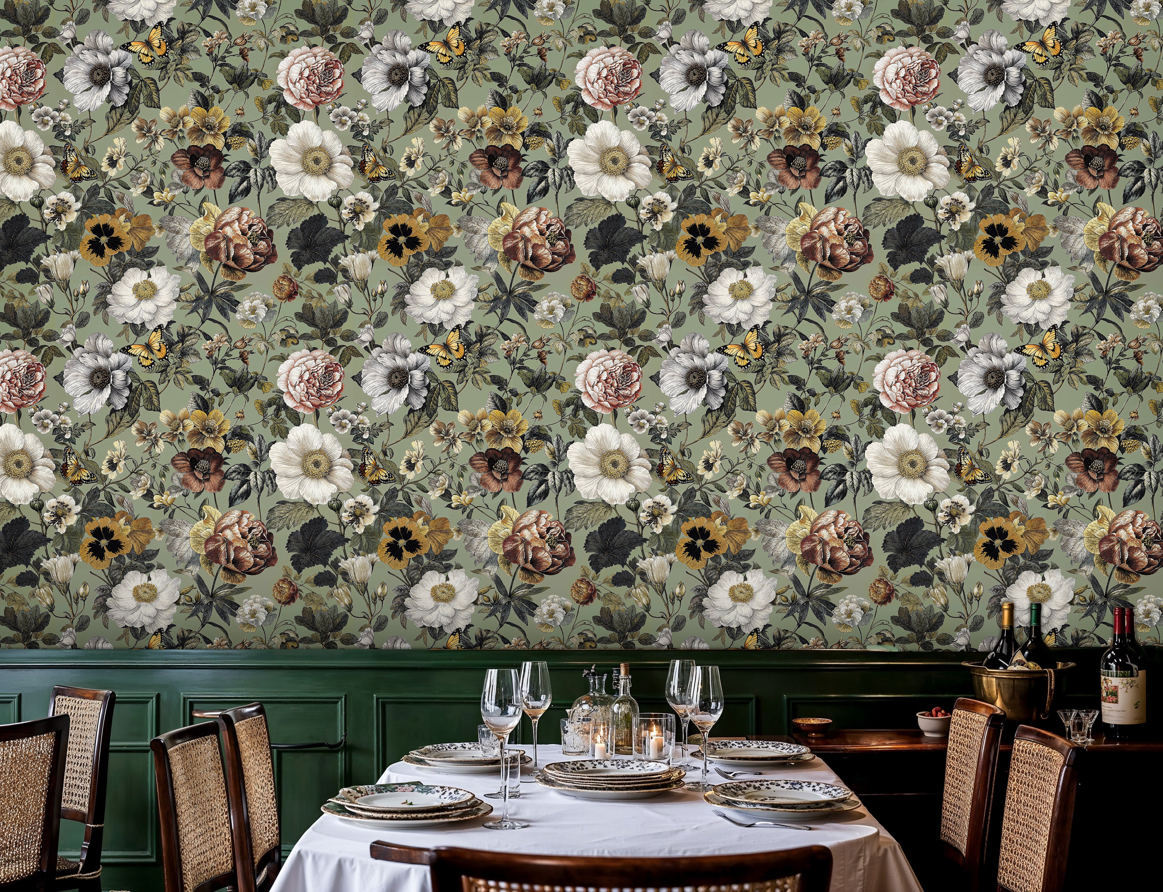 Vintage Wildflower Garden Wallpaper